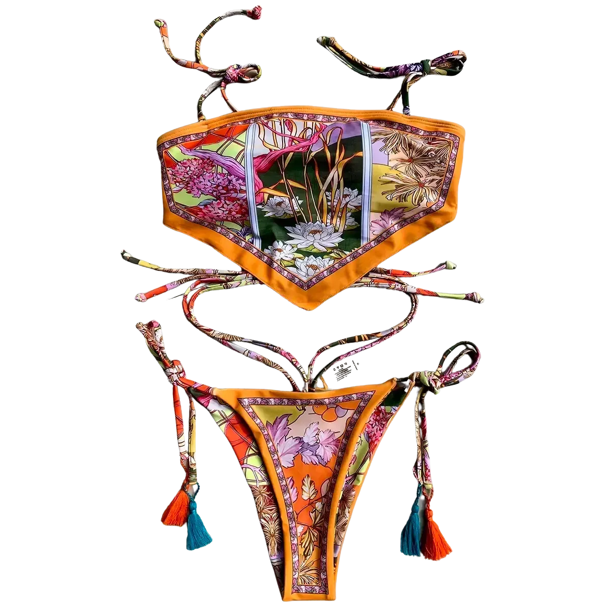 Biquini-Feminino-Belle-Epoque-Floral-Laranja-Elegante