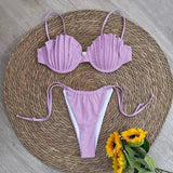 Biquíni Feminino Eclat Roxo com Pad e Fio Dental