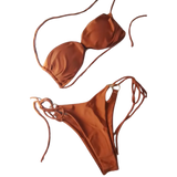 Biquíni Feminino Fio Dental Véloce Bronze com Detalhes de Argola