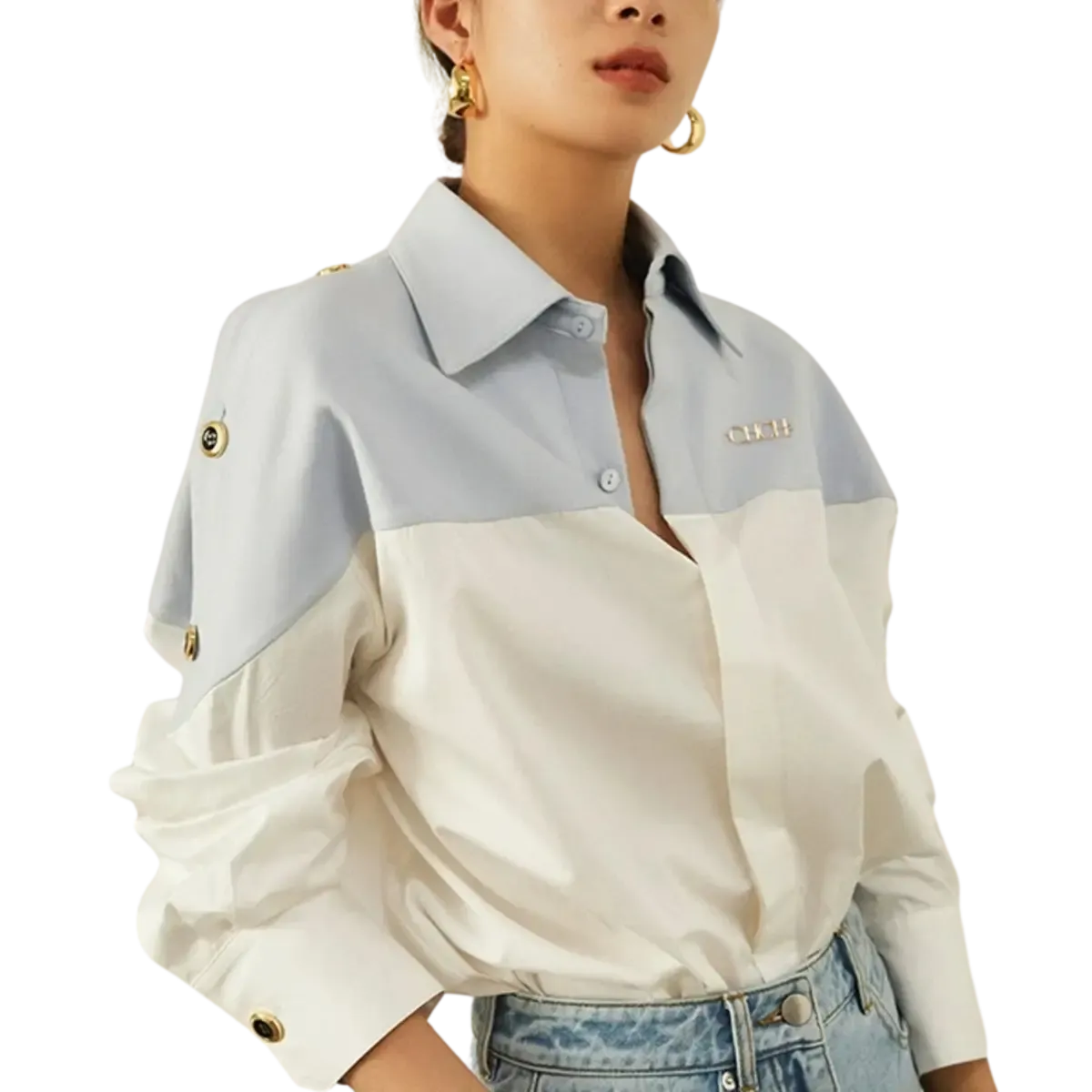 Blusa-Manga-Longa-Feminina-Casual-Branca-e-Azul