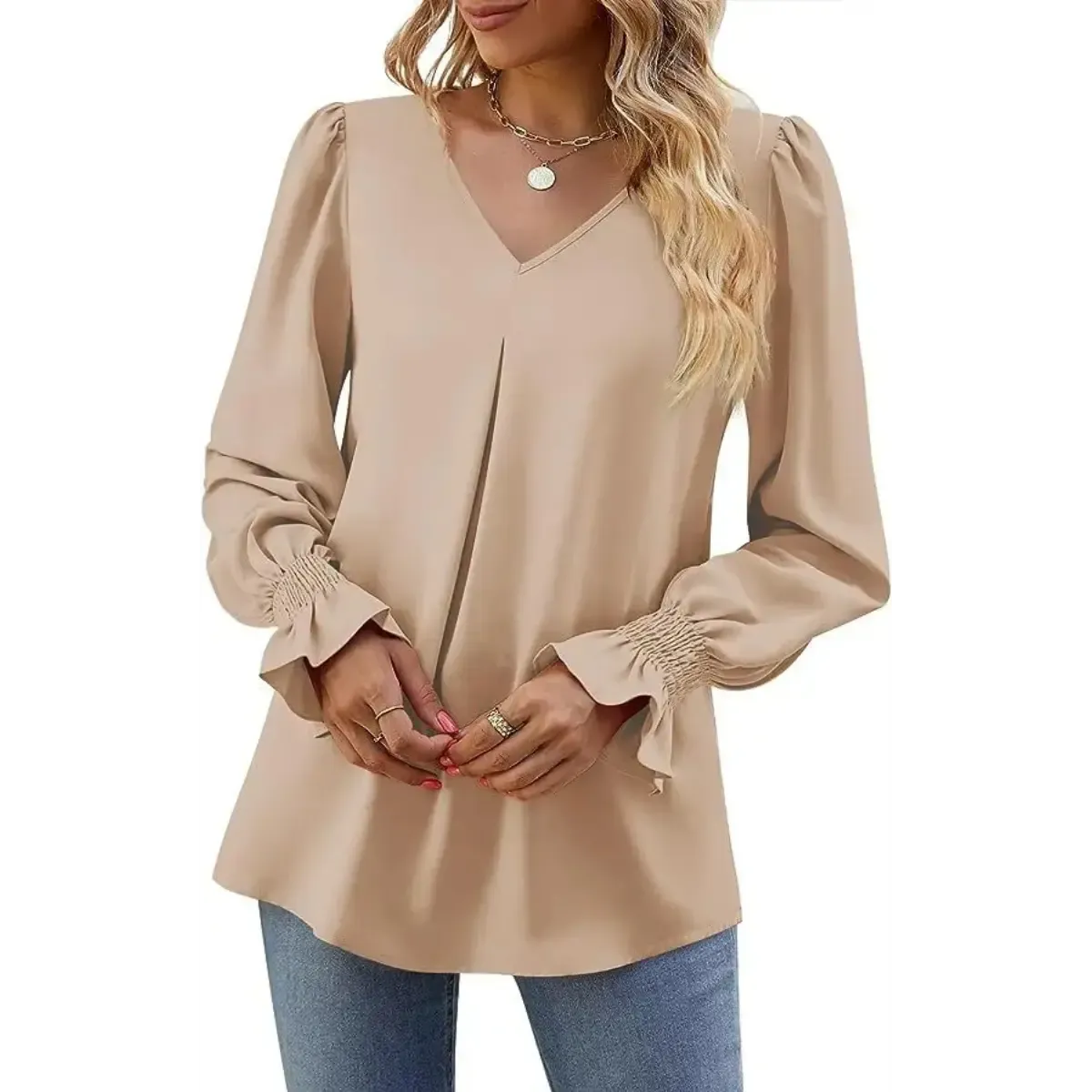 Blusa-Manga-Longa-Feminina-Estilo-Social-Bege-3
