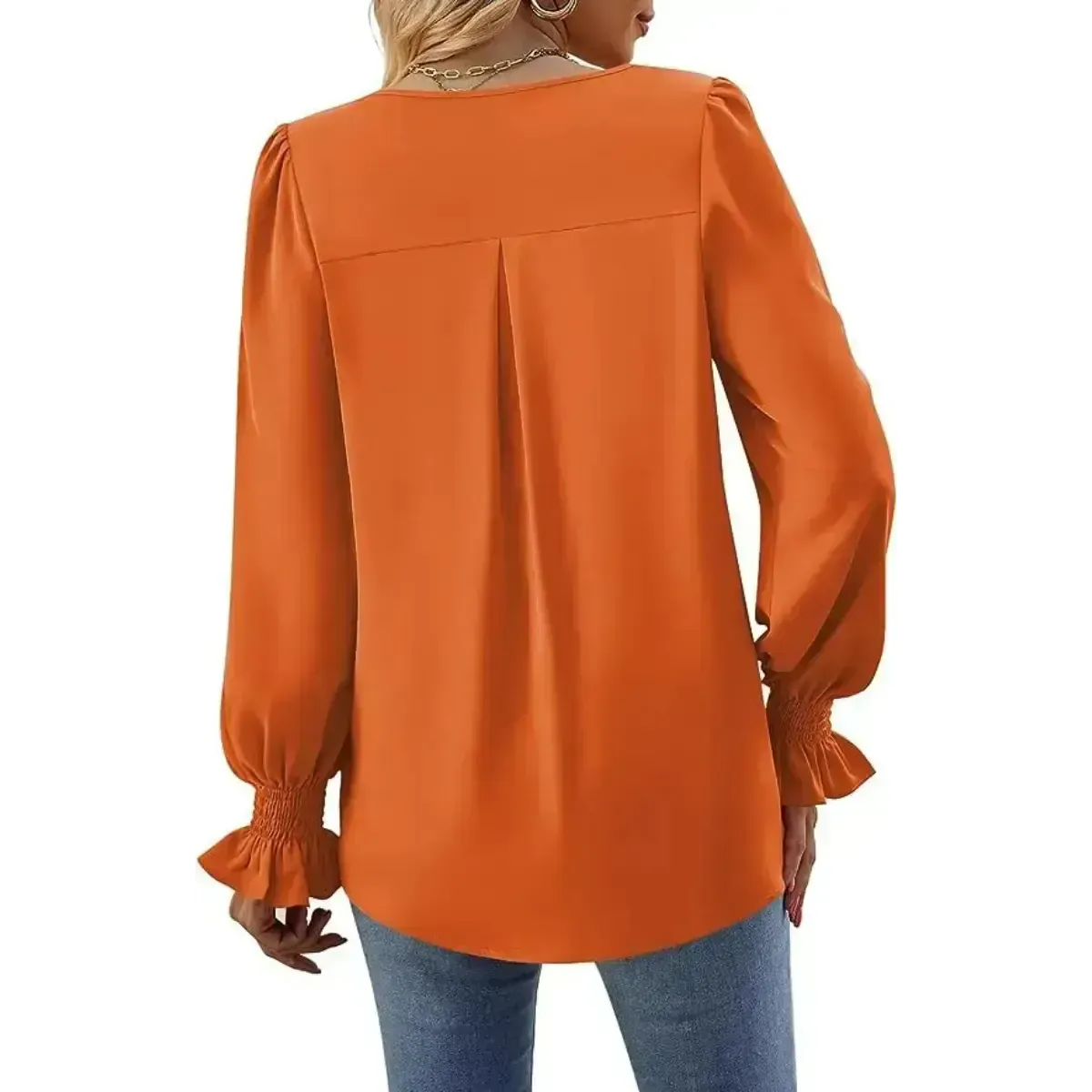 Blusa-Manga-Longa-Feminina-Social-Laranja-Elegante-3