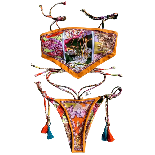 Biquini-Feminino-Belle-Epoque-Floral-Laranja-Elegante