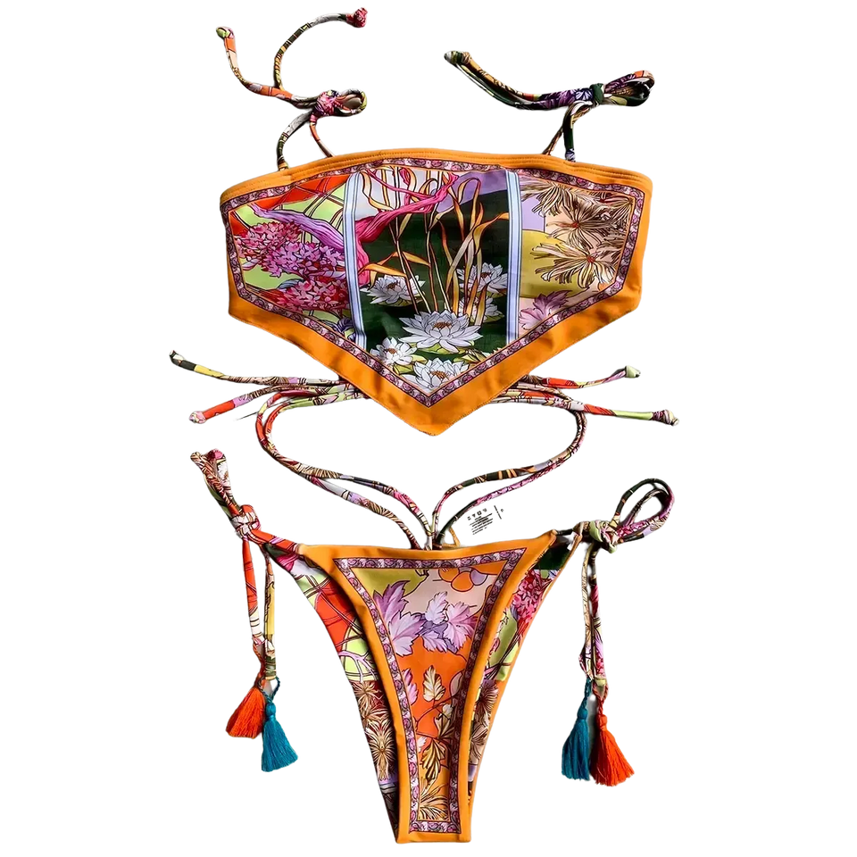 Biquini-Feminino-Belle-Epoque-Floral-Laranja-Elegante