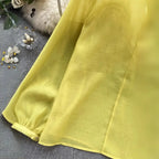 Blusa-Feminina-Manga-Longa-com-Flores-Elegantes-Amarela-6