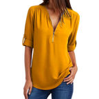 Blusa-Manga-Longa-Feminina-Amarela-com-Ziper-2