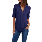 Blusa-Manga-Longa-Feminina-Azul-Marinho-com-Ziper