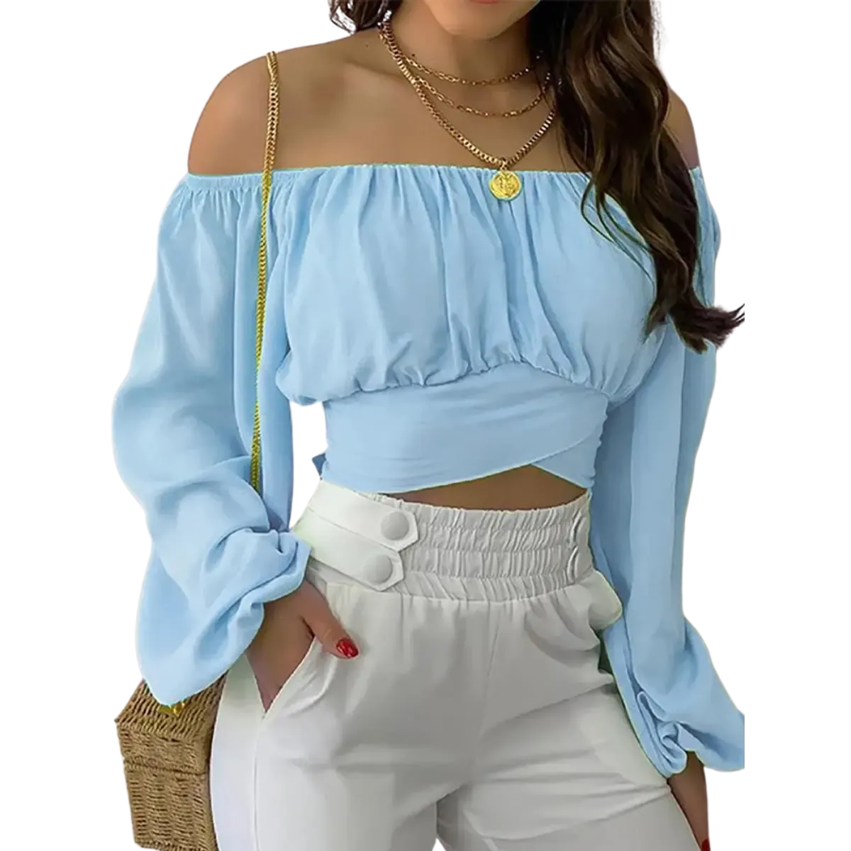 Blusa-Manga-Longa-Feminina-Basica-Azul-Celeste-Ombro-a-Ombro