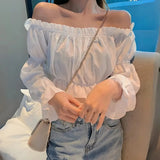 Blusa Manga Longa Feminina Lunara Branca Social Elegance