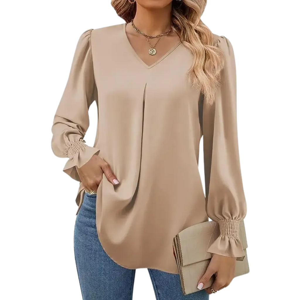 Blusa-Manga-Longa-Feminina-Estilo-Social-Bege