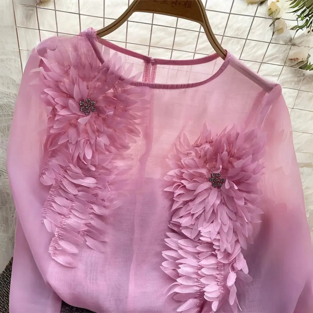 Blusa-Manga-Longa-Feminina-Estilo-Sofisticado-Rosa-Claro-3