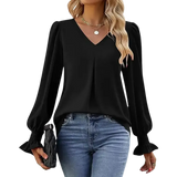 Blusa Manga Longa Feminina Verenza Preta Fashion