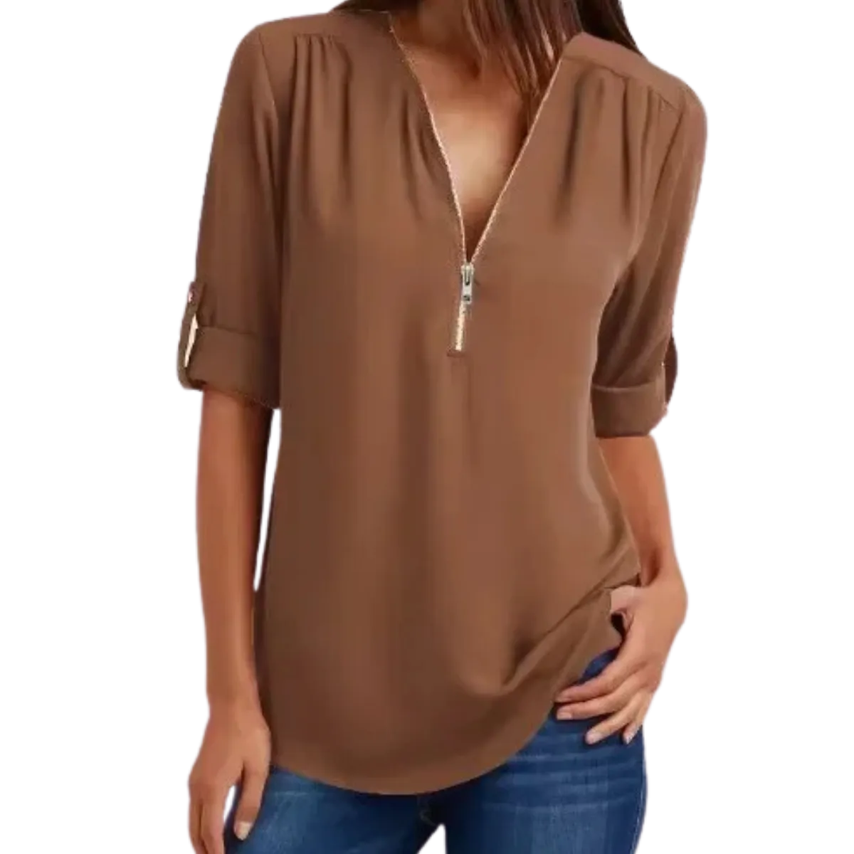 Blusa-Manga-Longa-Feminina-Marrom-Cafe-com-Ziper-2