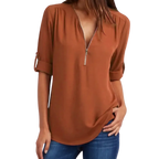 Blusa-Manga-Longa-Feminina-Marrom-alaranjado-com-Ziper-2