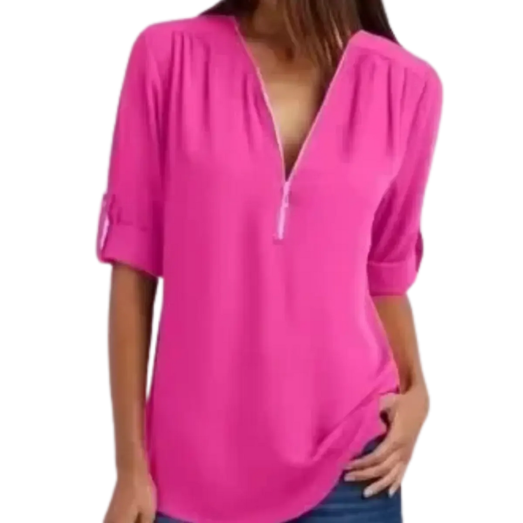 Blusa-Manga-Longa-Feminina-Rosa-Pink-com-Ziper