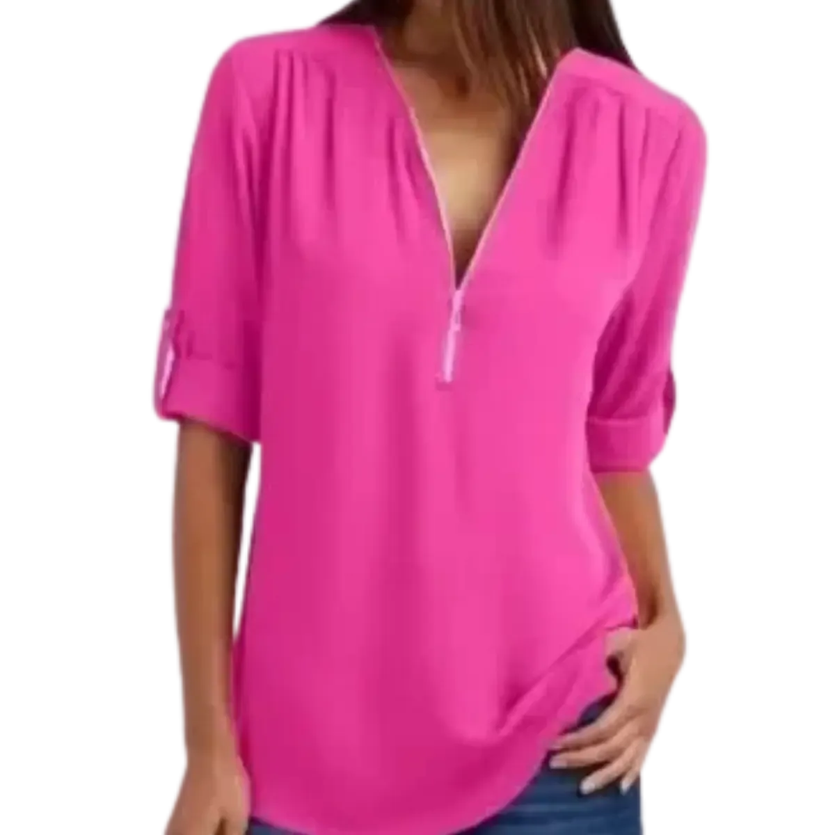 Blusa-Manga-Longa-Feminina-Rosa-Pink-com-Ziper