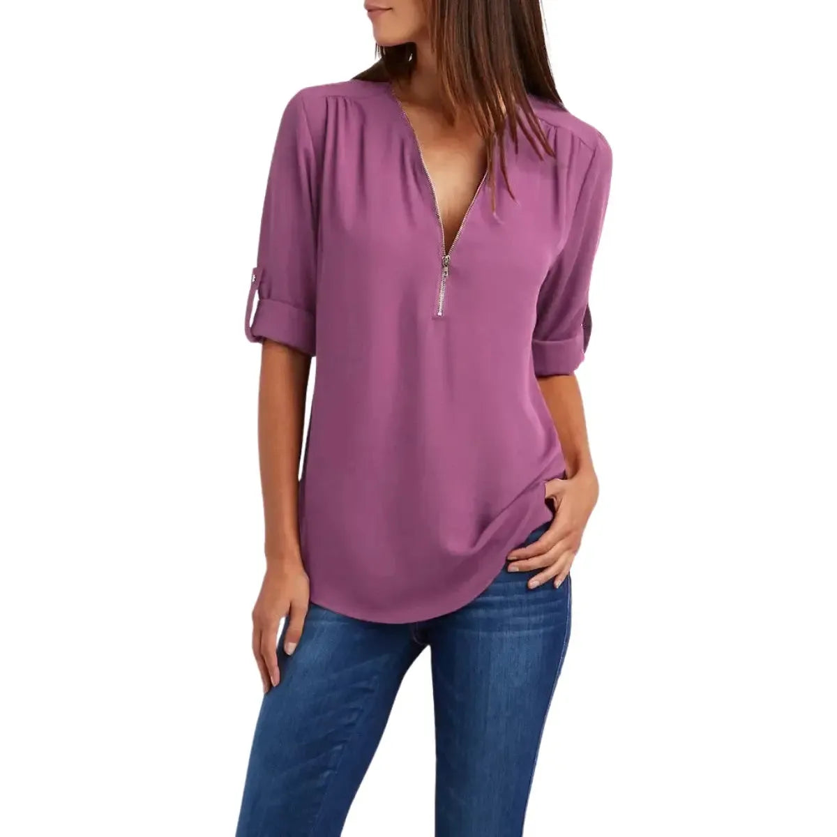 Blusa-Manga-Longa-Feminina-Roxa-com-Ziper