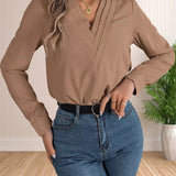 Blusa Manga Longa Feminina Social Celestia Bege