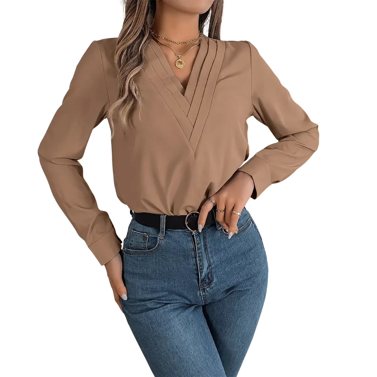 Blusa-Manga-Longa-Feminina-Social-Bege