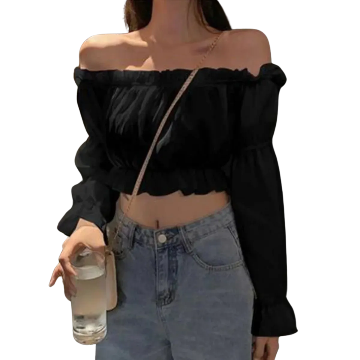 Blusa-Manga-Longa-Feminina-Social-Preta-Elegance