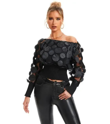 Blusa-Manga-Longa-Feminina-Social-Preta-com-Detalhes-em-Camadas-4