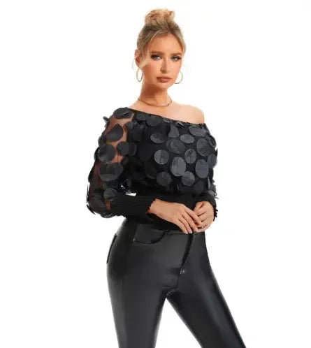 Blusa-Manga-Longa-Feminina-Social-Preta-com-Detalhes-em-Camadas-5