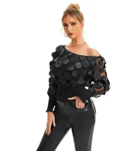 Blusa-Manga-Longa-Feminina-Social-Preta-com-Detalhes-em-Camadas-6