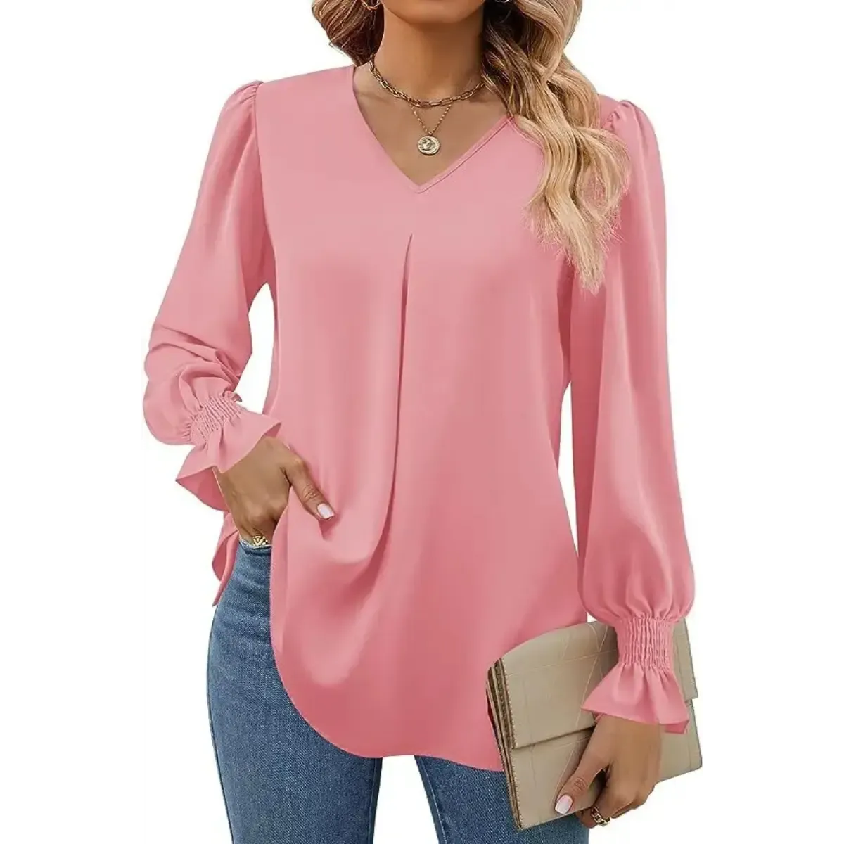 Blusa-Manga-Longa-Feminina-Social-Rosa-2