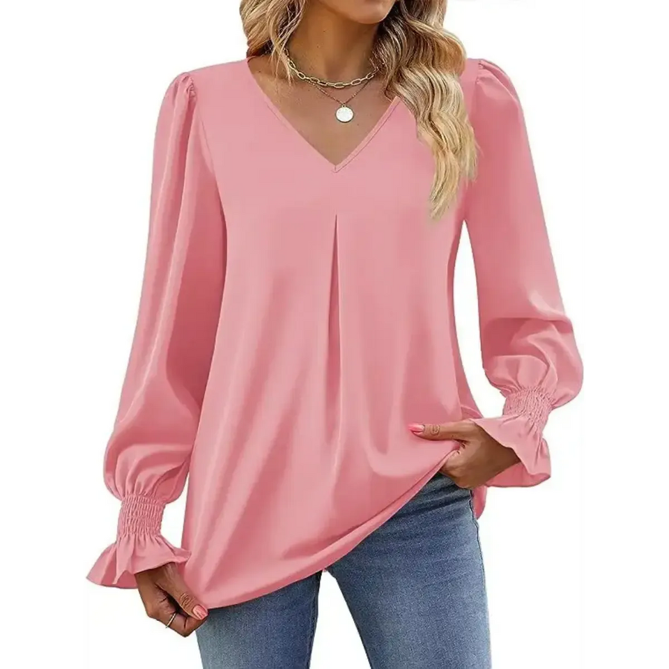 Blusa-Manga-Longa-Feminina-Social-Rosa