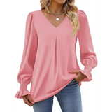 Blusa Manga Longa Feminina Verenza Rosa Social