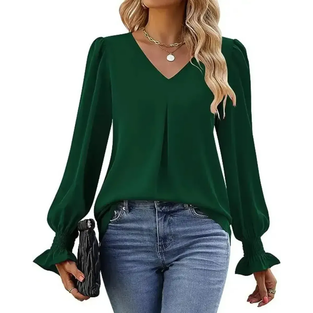 Blusa-Manga-Longa-Feminina-Social-Verde-Escuro-3