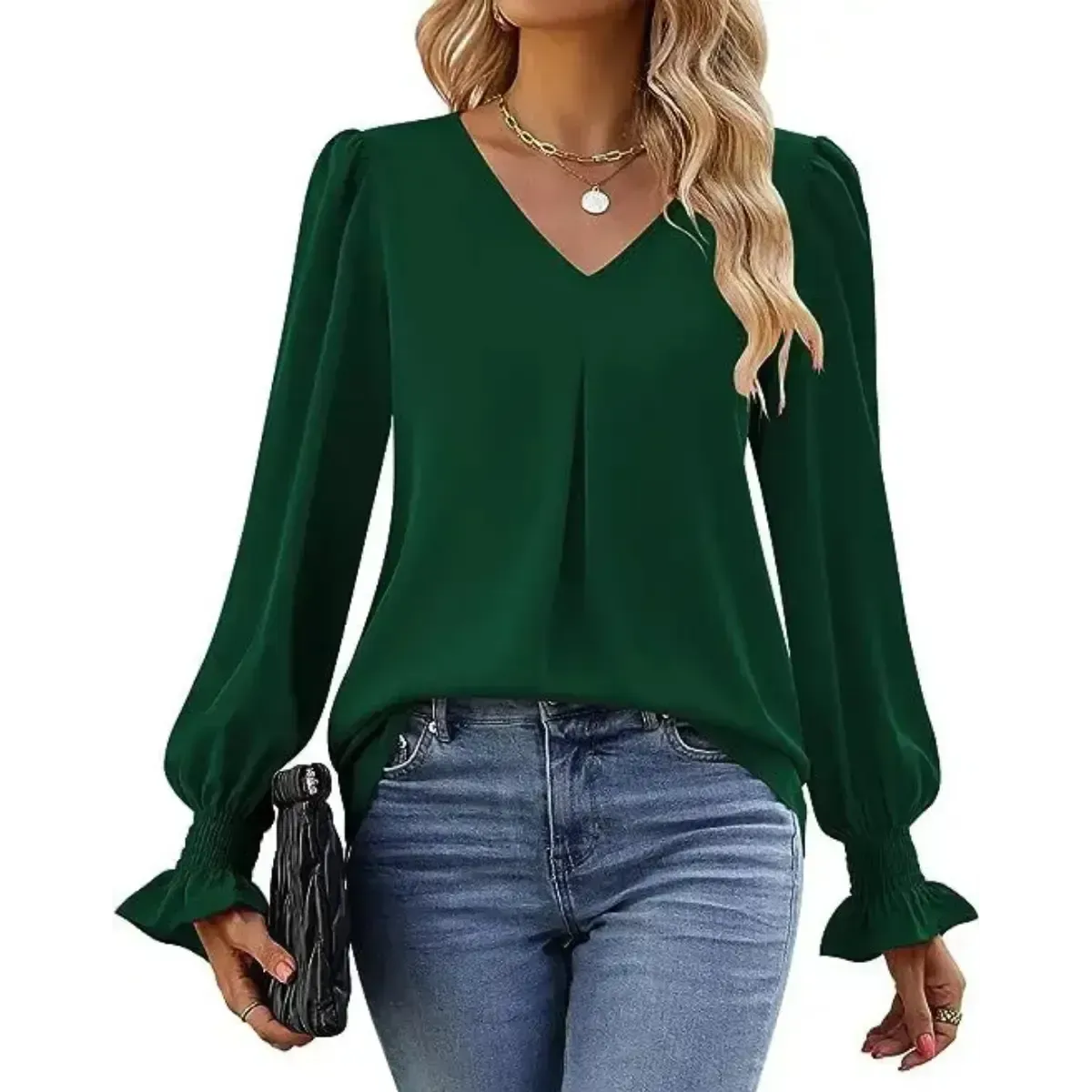 Blusa-Manga-Longa-Feminina-Social-Verde-Escuro-3