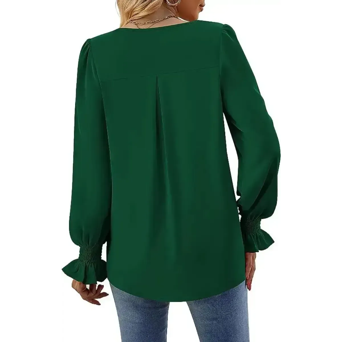 Blusa-Manga-Longa-Feminina-Social-Verde-Escuro-4