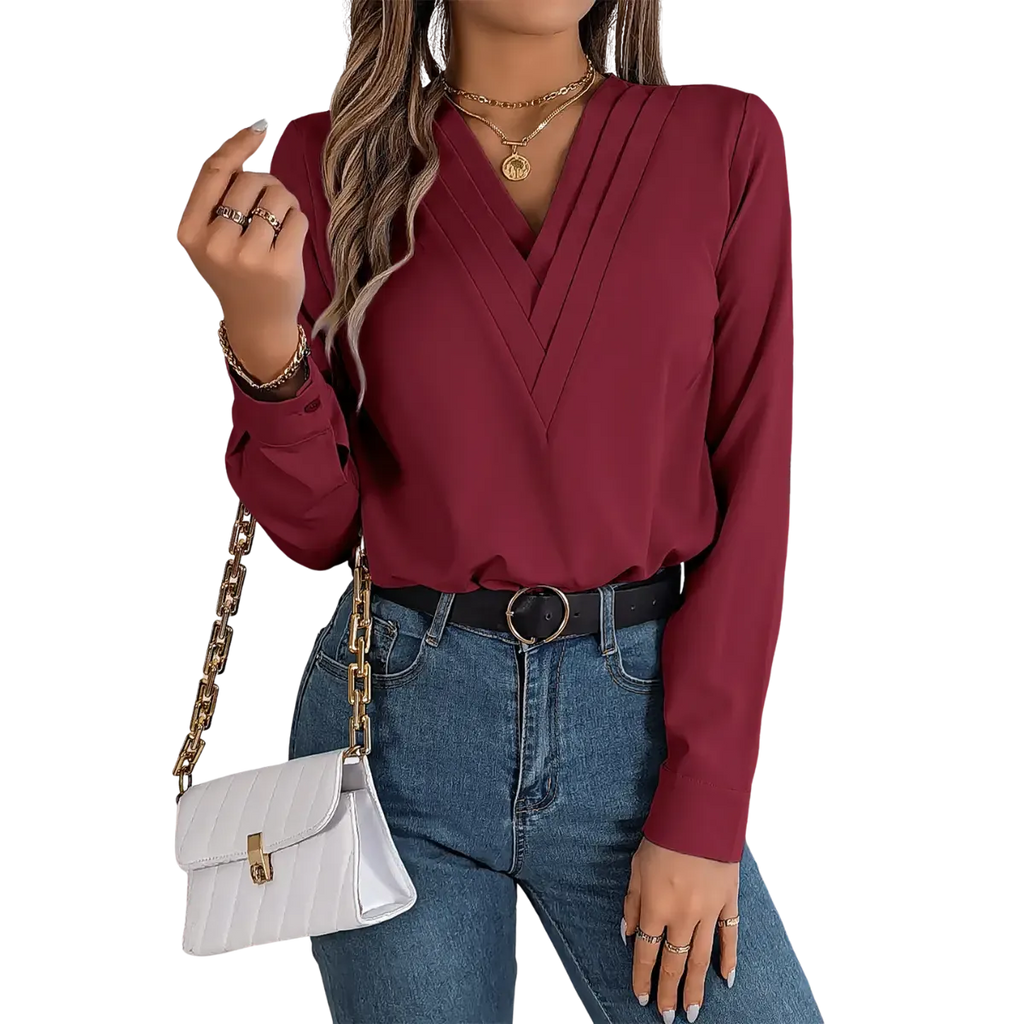 Blusa-Manga-Longa-Feminina-Social-Vinho