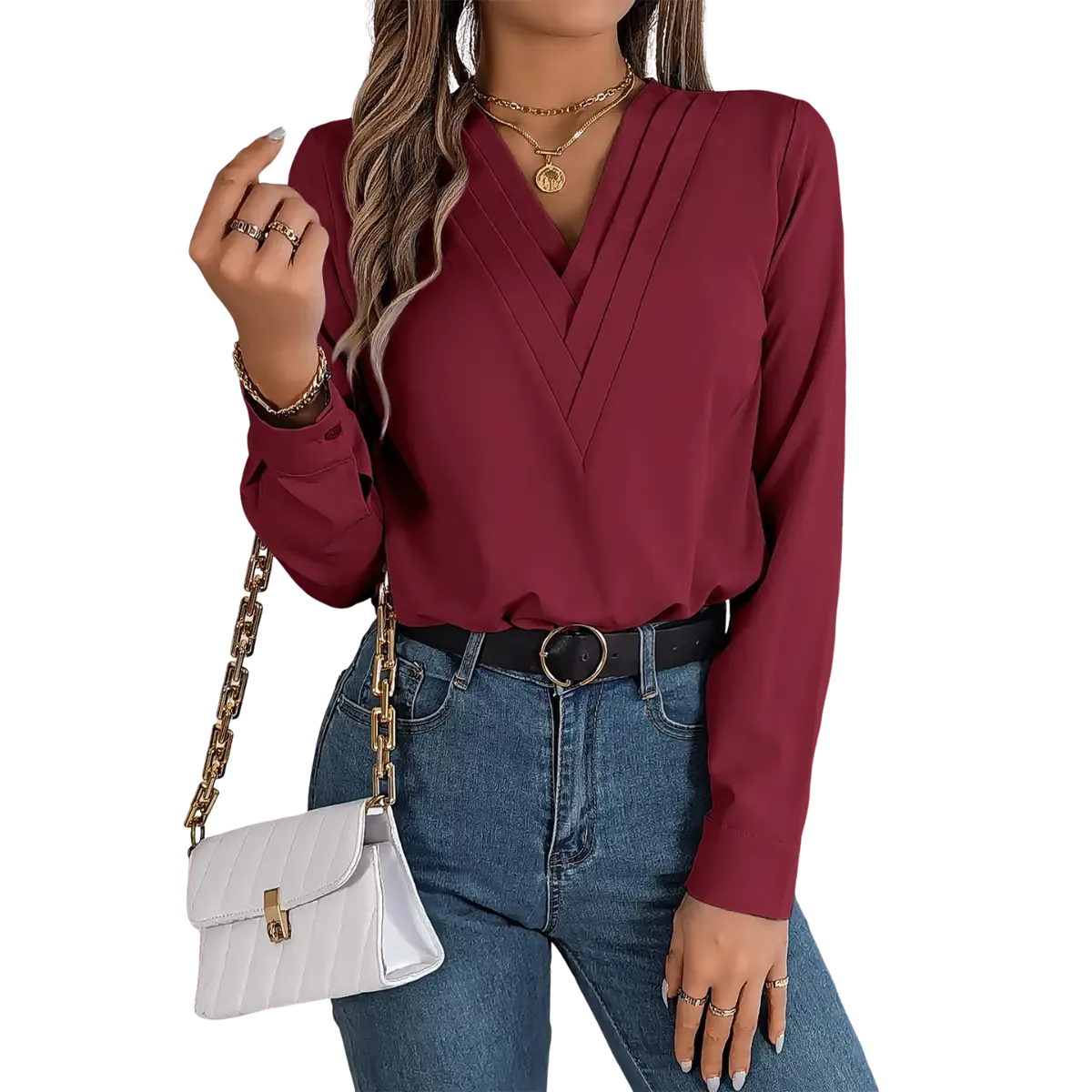 Blusa-Manga-Longa-Feminina-Social-Vinho