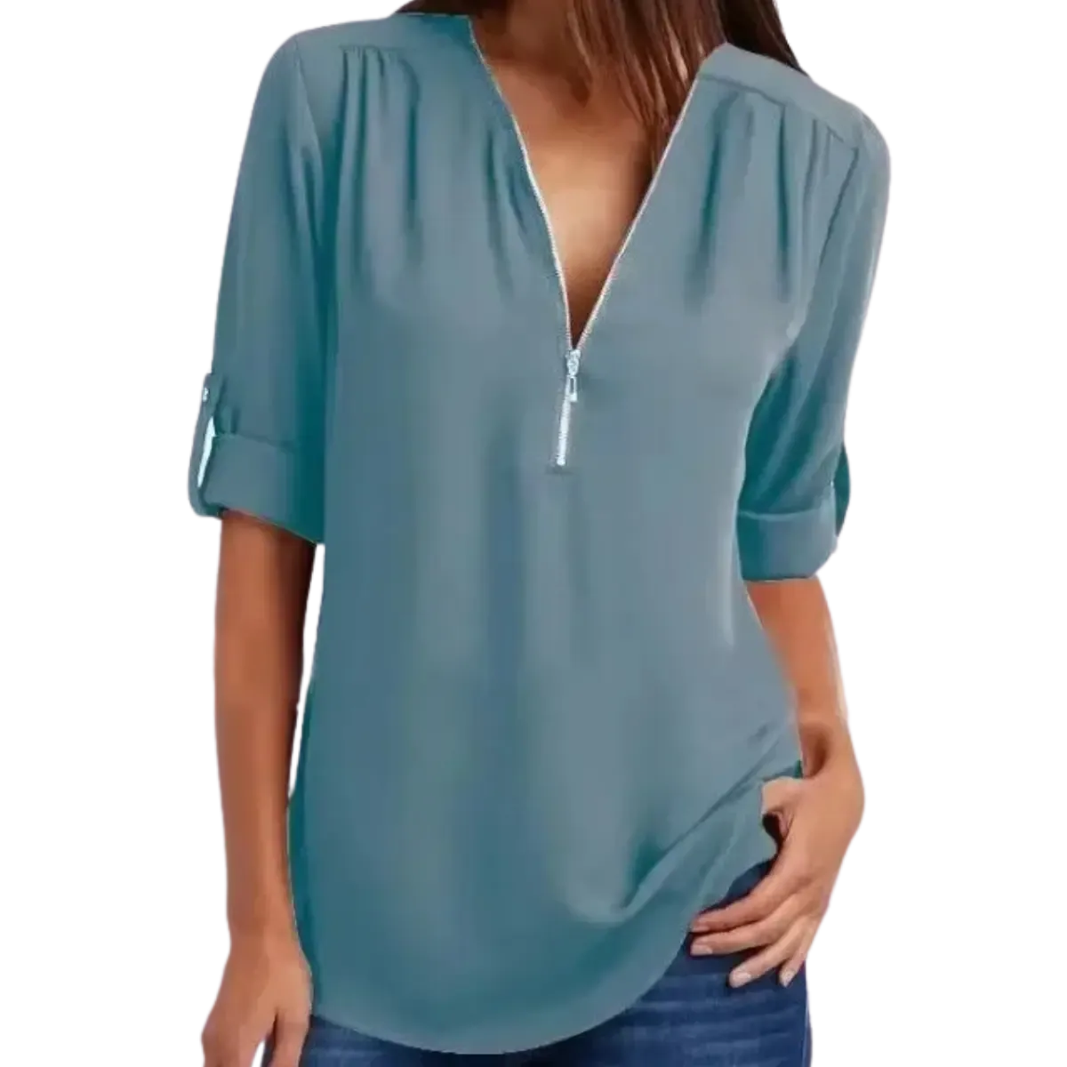 Blusa-Manga-Longa-Feminina-Verde-Agua-com-Ziper-2
