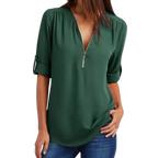 Blusa-Manga-Longa-Feminina-Verde-Escuro-com-Ziper-2