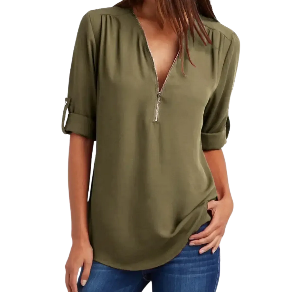 Blusa-Manga-Longa-Feminina-Verde-Militar-com-Ziper-2