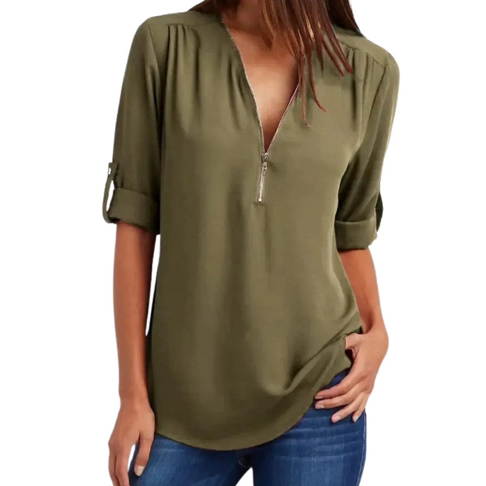 Blusa-Manga-Longa-Feminina-Verde-Militar-com-Ziper-2