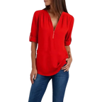 Blusa-Manga-Longa-Feminina-Vermelha-com-Ziper