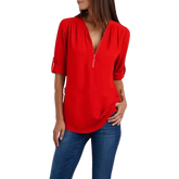 Blusa-Manga-Longa-Feminina-Vermelha-com-Ziper