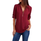 Blusa-Manga-Longa-Feminina-Vinho-com-Ziper