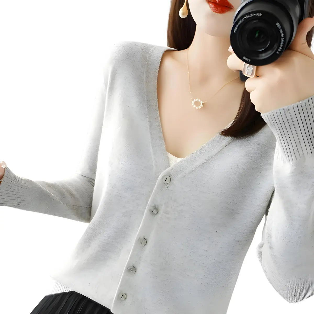Cardigan-Elegance-Supreme-Gris-Perle