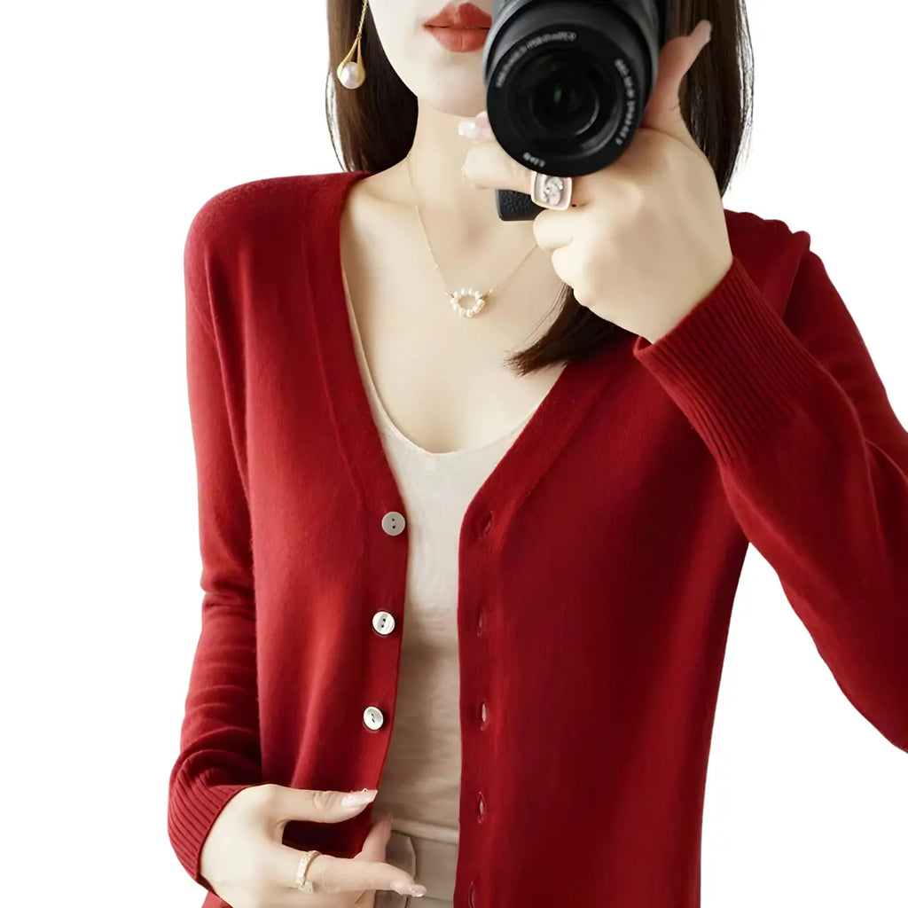 Cardigan-Elegance-Supreme-Rouge-Bordeaux