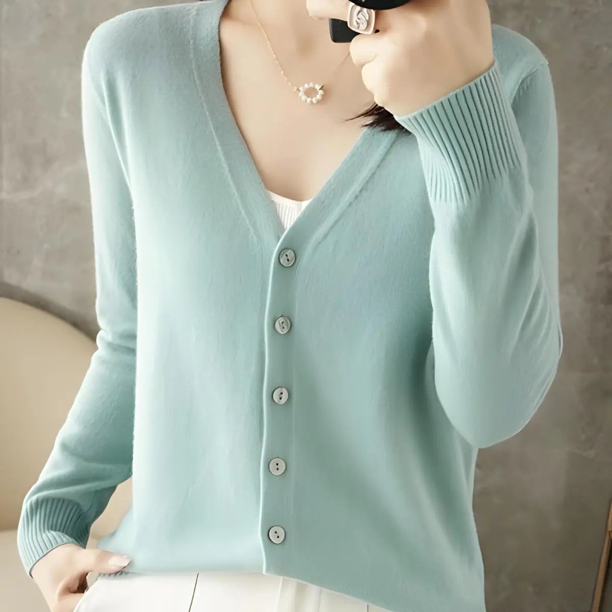 Cardigan-Elegance-Supreme-Vert-Menthe-3