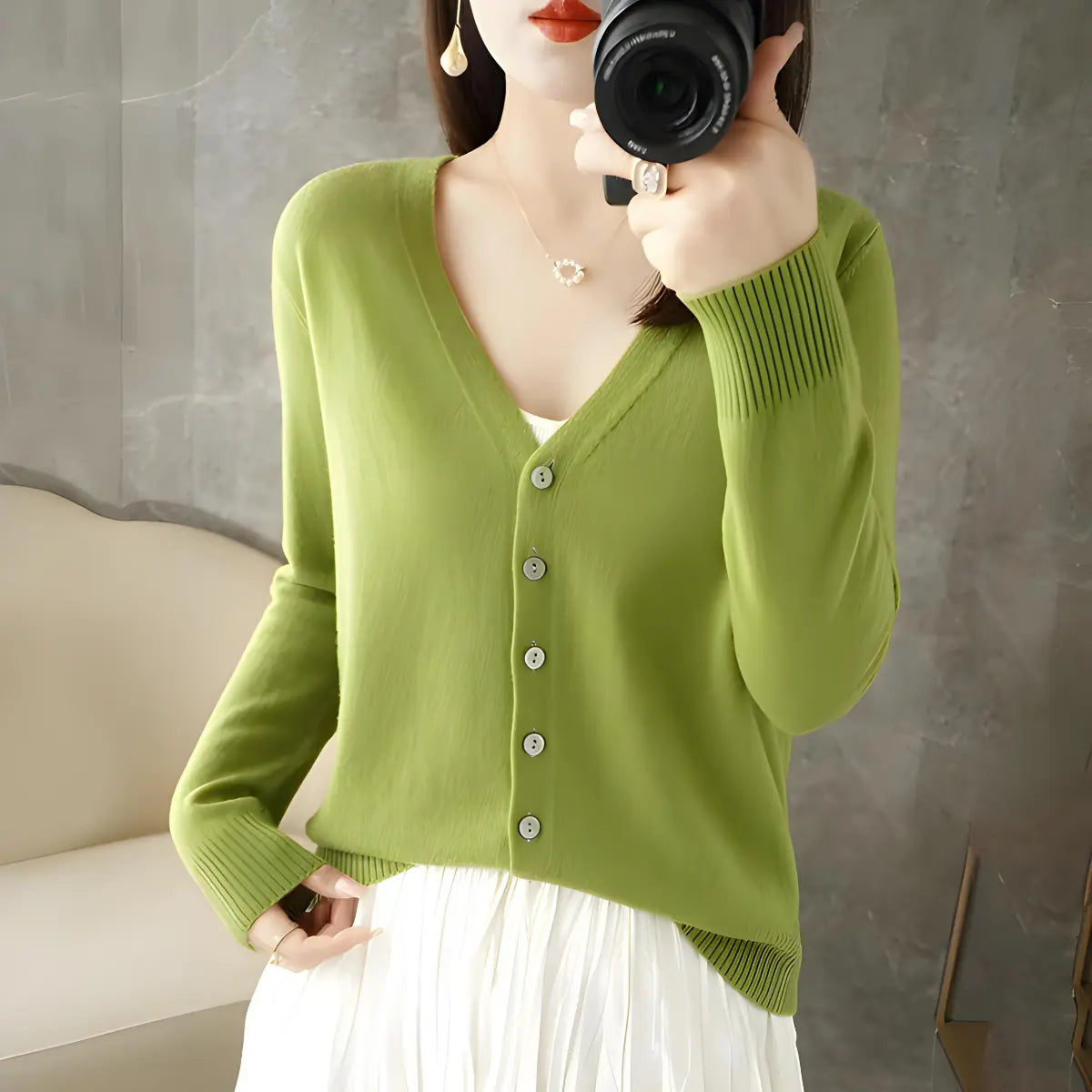 Cardigan-Elegance-Supreme-Vert-Olive-2