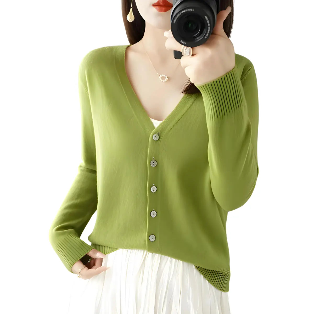 Cardigan-Elegance-Supreme-Vert-Olive