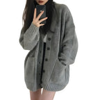 Cardigan-Feminino-Charme-Intemporel-Gris-Satine