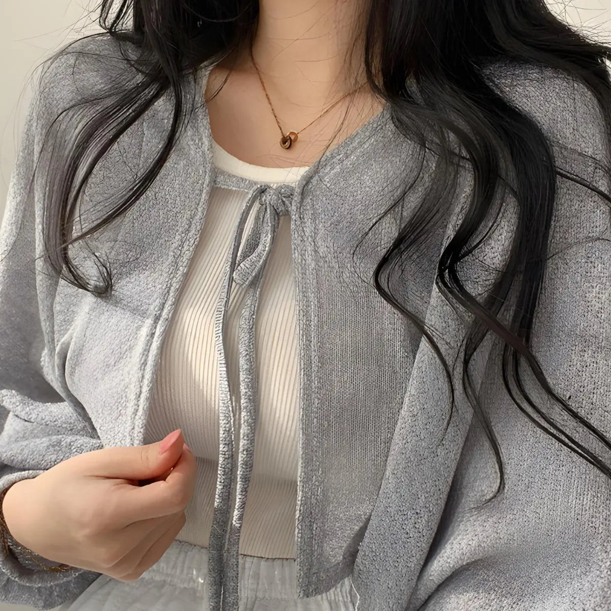 Cardigan-Feminino-Elegance-Harmonie-Gris-Elitaire-4
