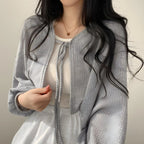 Cardigan-Feminino-Elegance-Harmonie-Gris-Elitaire